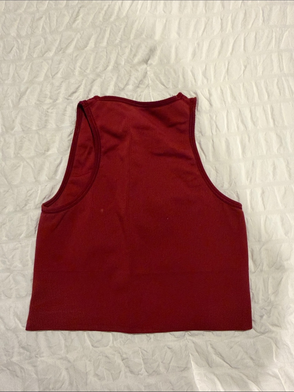Athleta Ribbed V-Neck Cropped Tank - Deep Red - Picture 3 of 3